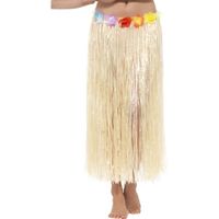 Lange Hawaii partydames verkleed rok met gekleurde bloemen - thumbnail