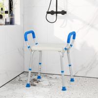 In Hoogte Verstelbare Douchekruk Aluminium Douchebank 100kg Belastbaar met Antislip Rubberen Voetjes Blauw In Hoogte Verstelbare Douchekruk Aluminium Douchebank 100kg Belastbaar met Antislip Rubberen Voetjes Blauw