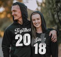 Hoodie met tekst together en getal voor koppels Hoodie met tekst together en getal voor koppels