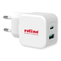 ROLINE USB Oplader met Eurostekker, 2 poorten (Type A QC3.0, Type C PD), 20W - thumbnail