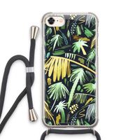 Tropical Palms Dark: iPhone 8 Transparant Hoesje met koord