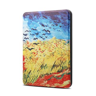 Van Gogh olieverf schilderij patroon horizontaal flip PU + TPU lederen beschermhoes voor Amazon Kindle Paperwhite 4 (2018), met slaap & Wake-up functi