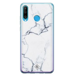 Huawei P30 Lite siliconen hoesje - Marmer grijs
