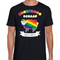 Gay Pride T-shirt voor heren - regenboog schaap - zwart - LHBTI