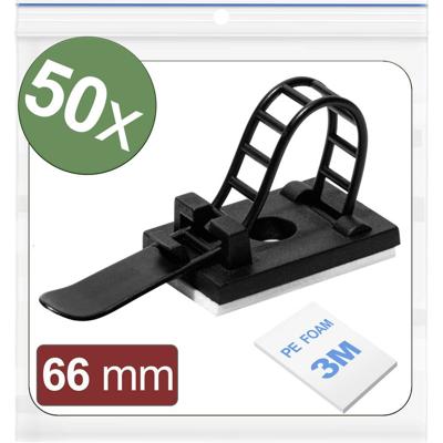 Quadrios 24CA442 Bevestigingssokkel Zelfklevend, Schroefbaar 24CA442 Zwart 50 stuk(s)