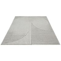 Vloerkleed Elio Japandi - Modern Design met Halve Cirkels in Grijs-80 x 300 cm