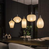 LifestyleFurn Hanglamp Dashia Glas, 5-lamps - Wit
