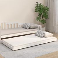 Bedframe zonder matras massief grenenhout wit 80x200 cm