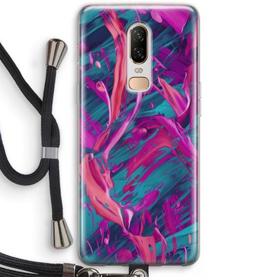 Pink Clouds: OnePlus 6 Transparant Hoesje met koord