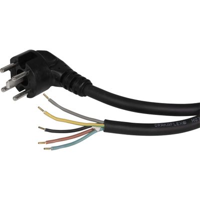Scanpartoven aansluitkabel 5x1.50mm 2,0m + perilex Inbouw accessoire Zwart