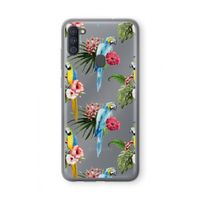 Kleurrijke papegaaien: Samsung Galaxy A11 Transparant Hoesje