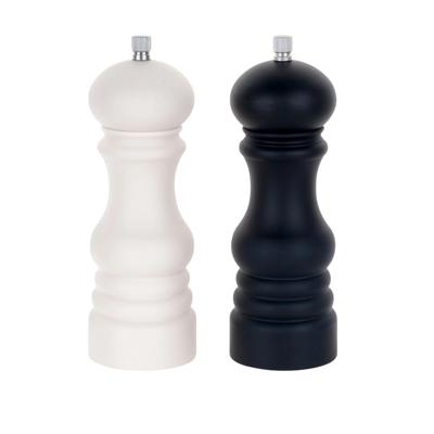 Pepermolen/zoutmolen set - kunststof - zwart/wit - 17 cm - keuken Pepermolen/zoutmolen set - kunststof - zwart/wit - 17 cm - keuken