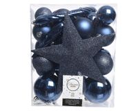 Decoris Kerstballen 8Cm Nachtblauw 33 Stuks - thumbnail