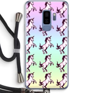 Musketon Unicorn: Samsung Galaxy S9 Plus Transparant Hoesje met koord