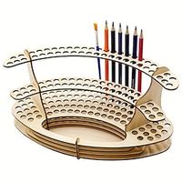 1pc houten kwasthouder houdt 105 borstels desktop kwast stand kwast organisator voor kunstenaar stand penseel organisator holding rack voor pennen penselen kleurpotloden marker Lightinthebox