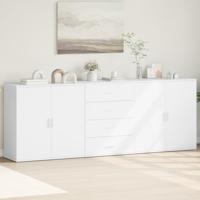 Dressoirs 3 st bewerkt hout wit