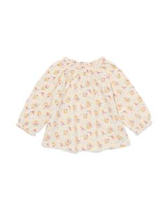 HEMA Newborn Shirt Mousseline Bloemen Ecru (ecru)