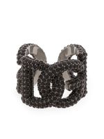 Dolce & Gabbana bague strassée à logo DG - Noir