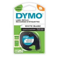 Dymo letratag tape plastic wit (12mm x 4m)