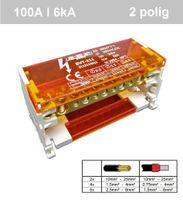 SEP 2 polig verdeelset 100A 2x11 aansluitingen 500VAC/DC