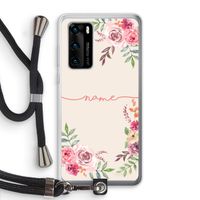 Rozen: Huawei P40 Transparant Hoesje met koord