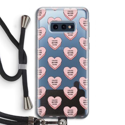 Chicks before dicks: Samsung Galaxy S10e Transparant Hoesje met koord