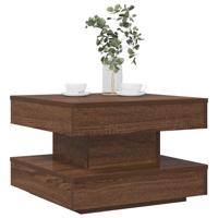 Salontafel 360 graden draaibaar 50x50x34,5 cm bruin eikenkleur