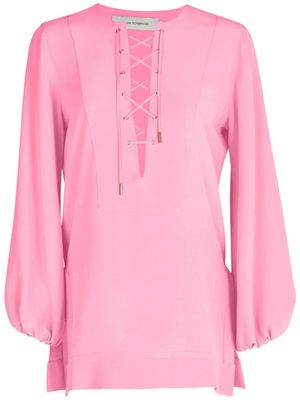 Silvia Tcherassi chemise en soie à détail de laçage - Rose
