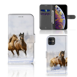 Apple iPhone 11 Telefoonhoesje met Pasjes Paarden