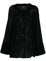 DONDUP blouse mi-transparent à col noué - Noir