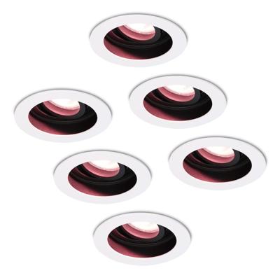 Set van 6 Laredo smart inbouwspots - Wifi + Bluetooth - RGBWW - GU10 - Kantelbaar - Google Home, Amazon Alexa en Siri - IP20 voor binnen - Wit - Verzonken