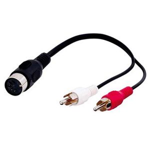 Goobay 50004 audio kabel 0,2 m DIN (5-pin) 2 x RCA Zwart