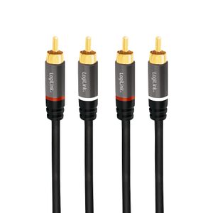 LogiLink CA1203 audio kabel 1,5 m 2 x RCA Zwart