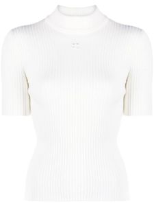 Courrèges pull Reedition en maille nervurée - Blanc