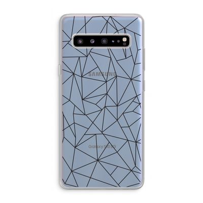 Geometrische lijnen zwart: Samsung Galaxy S10 5G Transparant Hoesje