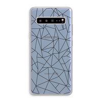 Geometrische lijnen zwart: Samsung Galaxy S10 5G Transparant Hoesje