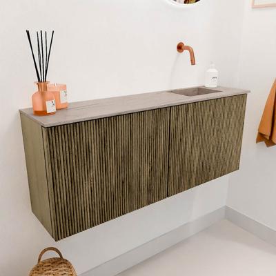 Toiletmeubel Mondiaz Joya Dlux | 100 cm | Meubelkleur Dusk | Faye wastafel Saba Wasbak Rechts | Zonder kraangat(en)