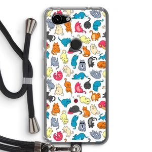 Kleurrijke katten: Pixel 3a Transparant Hoesje met koord