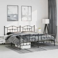 Bedframe met hoofd- en voeteneinde metaal zwart 193x203 cm