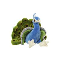 Pluche pauwen knuffel - 18 cm - Dieren speelgoed knuffels cadeau - Pauwen vogels