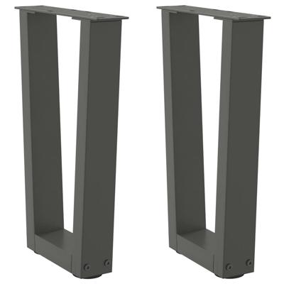 Eettafelpoten 2 st V-vormig 38x(42-43,3) cm staal antraciet