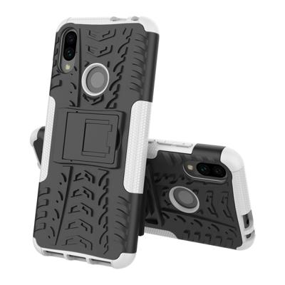 Band textuur TPU + PC schokbestendig telefoon geval voor Xiaomi Redmi Note 7 met houder
