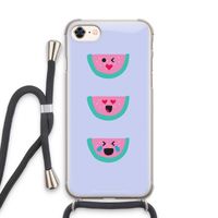 Smiley watermeloen: iPhone 8 Transparant Hoesje met koord