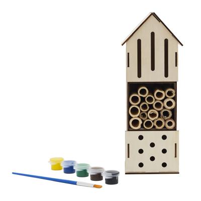Insectenhotel - DIY - hout - 23,5 cm - inclusief verf - educatief - bijenhotel/Insectenhuis