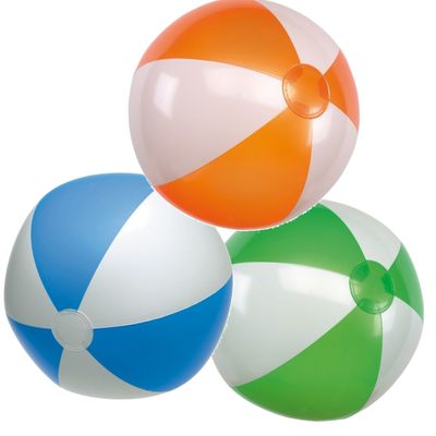 6x stuks Opblaasbare strandballen in 3 verschillende kleuren 28 cm