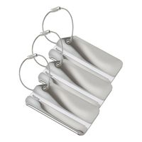 Kofferlabel Traveller - 3x - zilver - 8 x 4 cm - reiskoffer/handbagage label