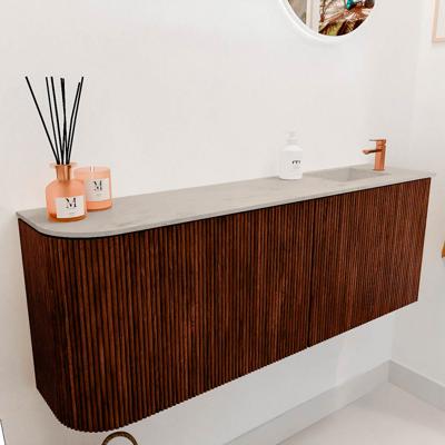 Toiletmeubel Mondiaz Joya Dlux | 111.6 cm | Meubelkleur Ruby | Faye wastafel Opalo Wasbak Rechts | 1 kraangat