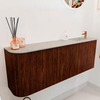 Toiletmeubel Mondiaz Joya Dlux | 111.6 cm | Meubelkleur Ruby | Faye wastafel Opalo Wasbak Rechts | 1 kraangat