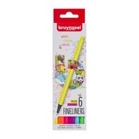 Fineliner Bruynzeel set ÃƒÆ'Ã‚Â¡ 6 neonkleuren