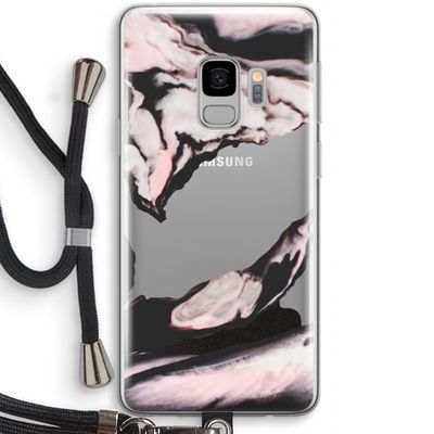 Roze stroom: Samsung Galaxy S9 Transparant Hoesje met koord